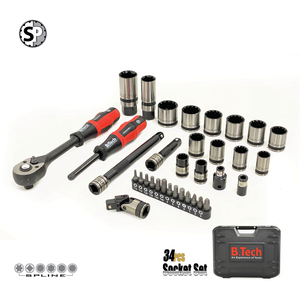 סט בוקסות ואביזרים 34 חלקים "Dual Spline DR3/8