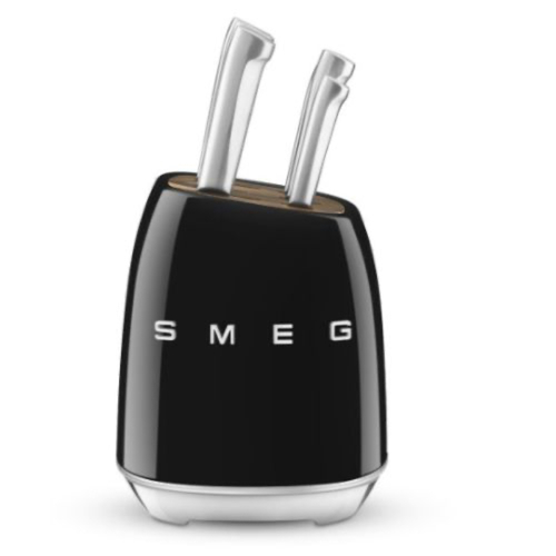 בלוק הכולל 6 סכינים Smeg סמג דגם KBSF02 צבע שחור 