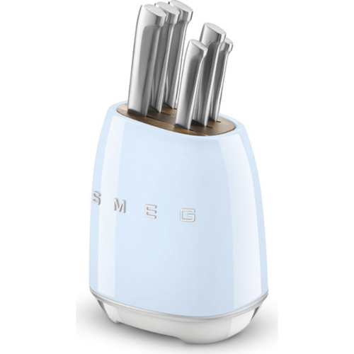 בלוק הכולל 6 סכינים Smeg סמג דגם KBSF02 צבע תכלת