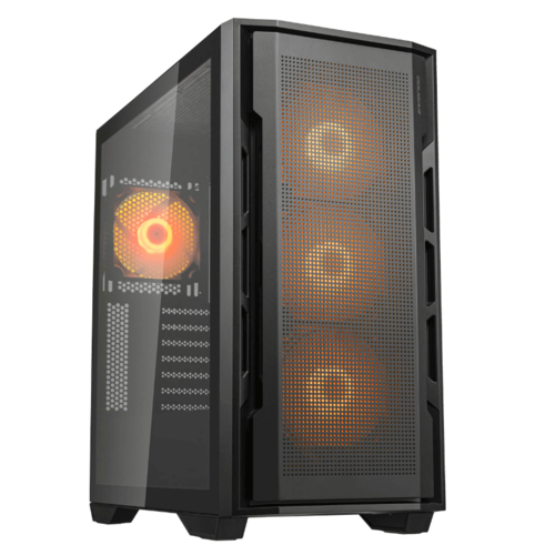 מארז מחשב COUGAR עם תאורת RGB וזרימת אוויר משופרת למערכות ATX.