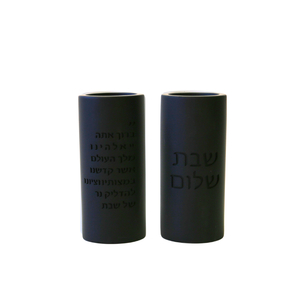 זוג פמוטים לשבת כנען - שחור מט