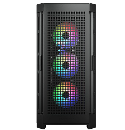 מארז COUGAR DUOFACE-PRO-BL RGB עם עיצוב מודרני וחלון צד שקוף