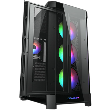 מארז ATX COUGAR DUOFACE-PRO-BL עם תאורת RGB ופתחי אוורור