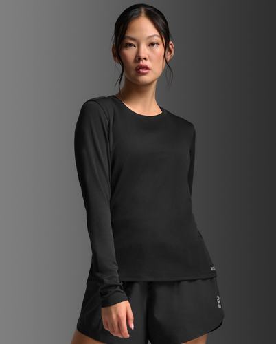 חולצת ריצה Aero Mesh Long Sleeve BLK/SRF