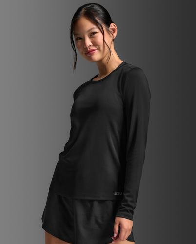 חולצת ריצה Aero Mesh Long Sleeve BLK/SRF