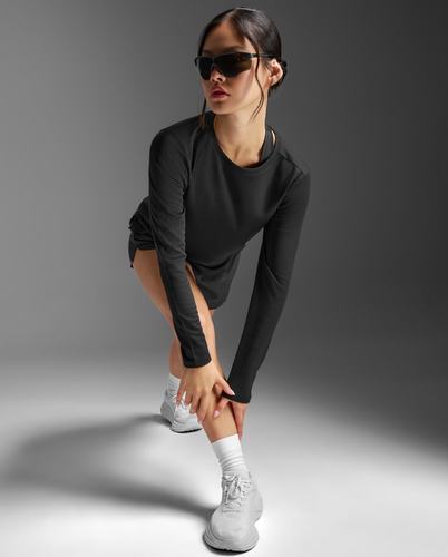 חולצת ריצה Aero Mesh Long Sleeve BLK/SRF