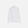 Shirt in georgette fabric with floral embroideries