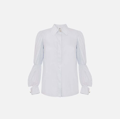 Muslin blouse with flounce sleeves