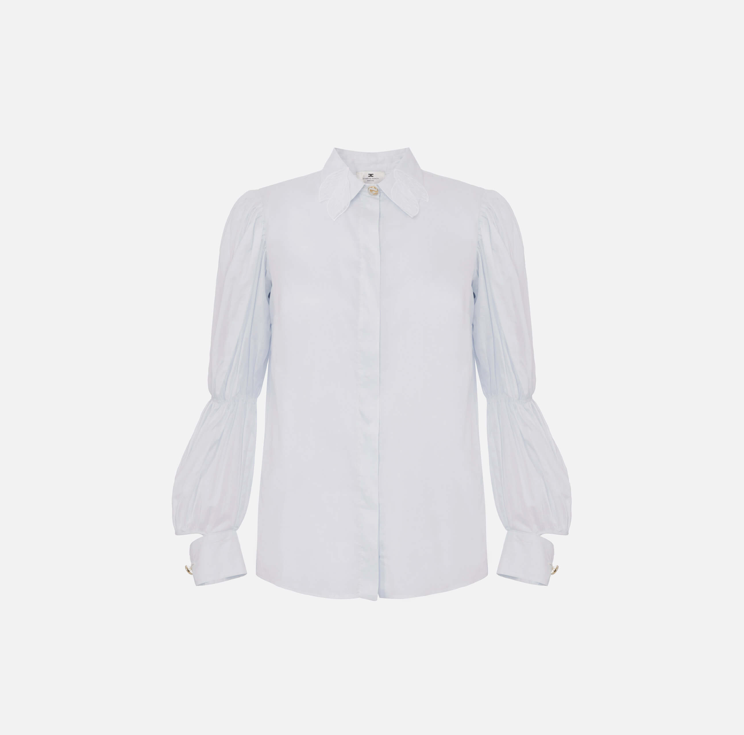 Muslin blouse with flounce sleeves