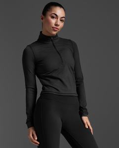 עליונית Flex Crop 1/2 Zip Long Sleeve BLK/BLK