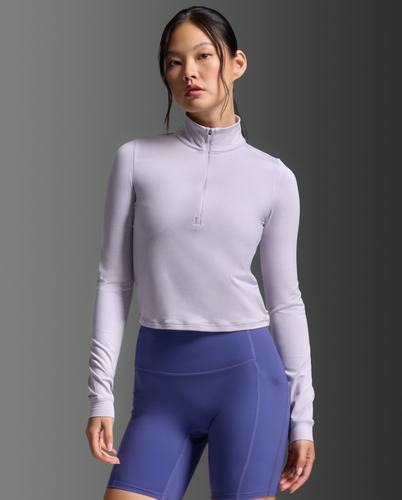 עליונית Flex Crop 1/2 Zip Long Sleeve VVV/VVV