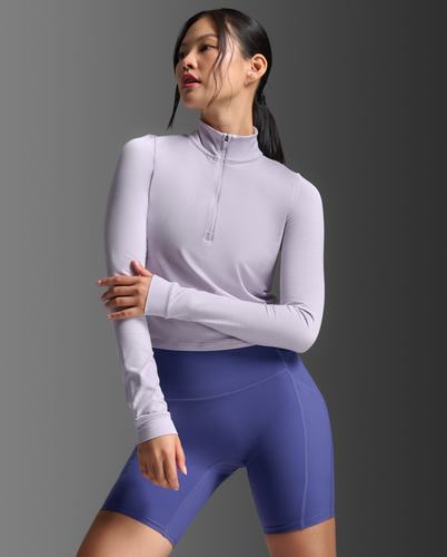 עליונית Flex Crop 1/2 Zip Long Sleeve VVV/VVV