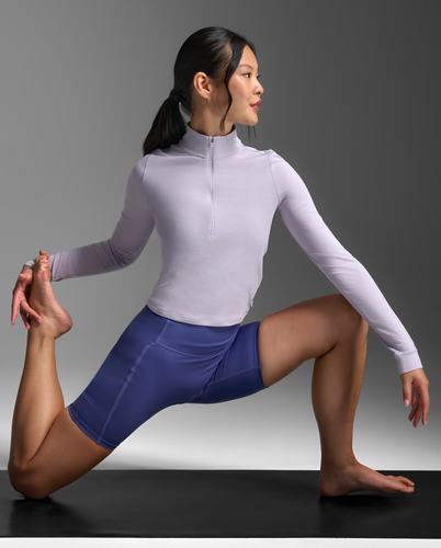 עליונית Flex Crop 1/2 Zip Long Sleeve VVV/VVV