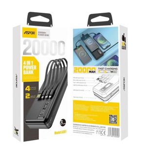 פאוור בנק טעינה מהירה עם צג 20000mAh LCD