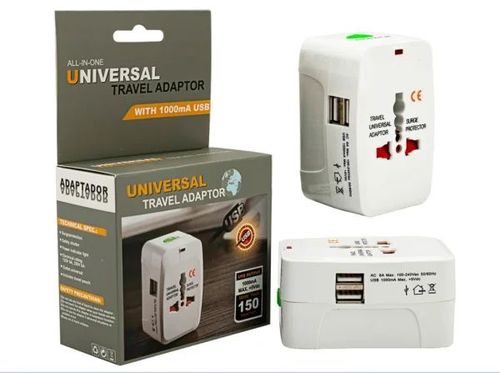 מטען אוניברסלי לכל המדינות עם 2 כניסות USB