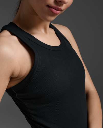 גופיית אימונים Fluid Ribbed Tank BLK/WHT