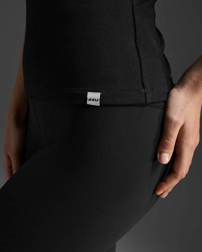 גופיית אימונים Fluid Ribbed Tank BLK/WHT