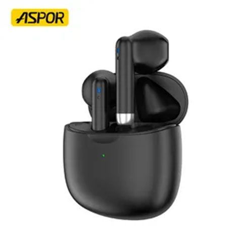 אוזניות אלחוטיות ASPOR A608 עם קופסת טעינה – בצבעים – שחור / לבן