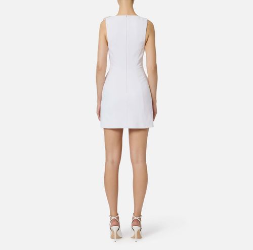 Sleeveless dress in lightweight crêpe fabric