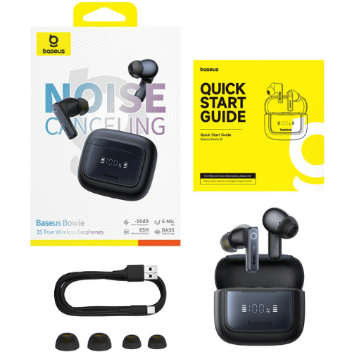 אוזניות אלחוטיות עם סינון רעשים Baseus Bowie 35 True Wireless