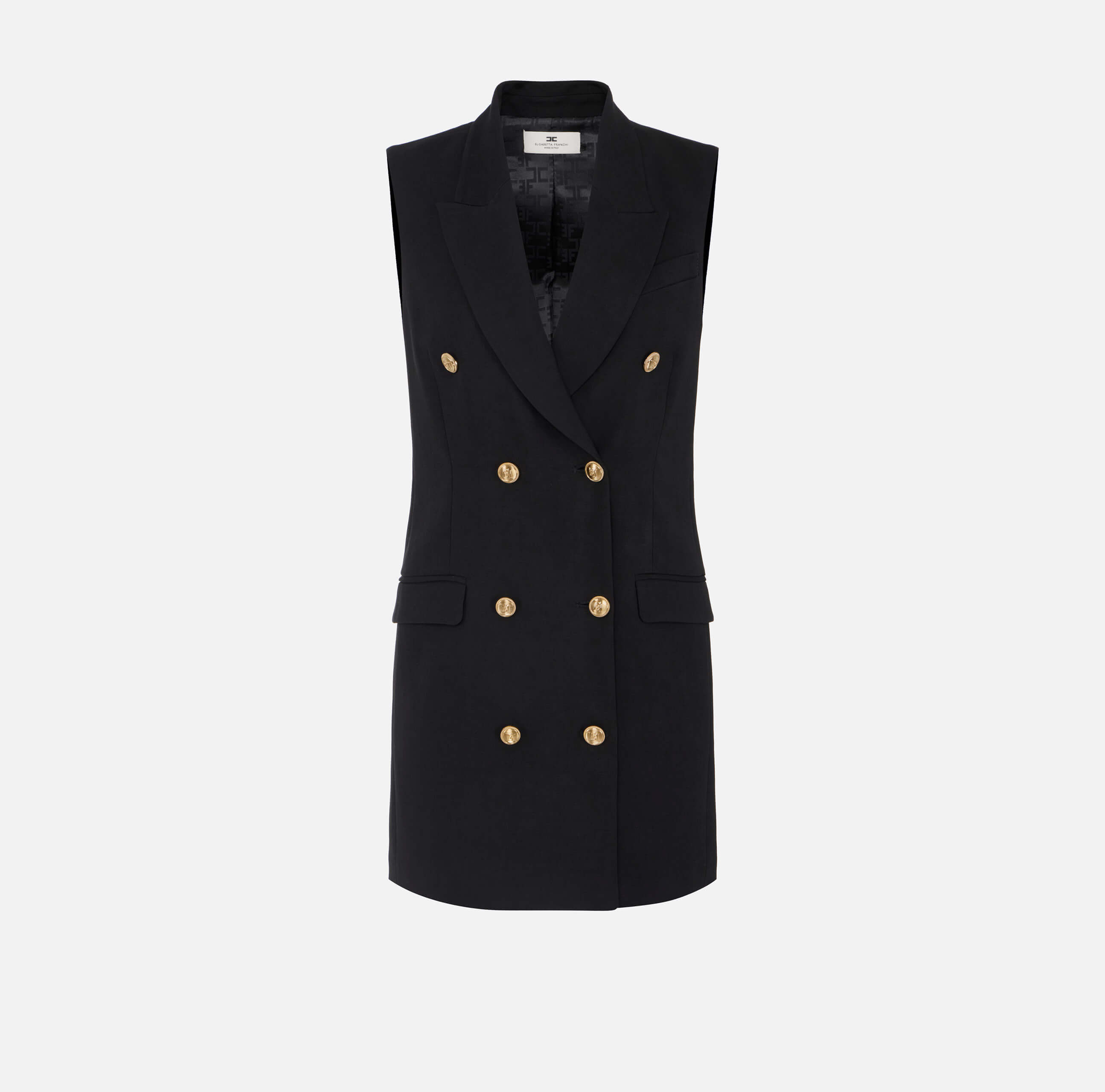 Linen-blend gabardine dress