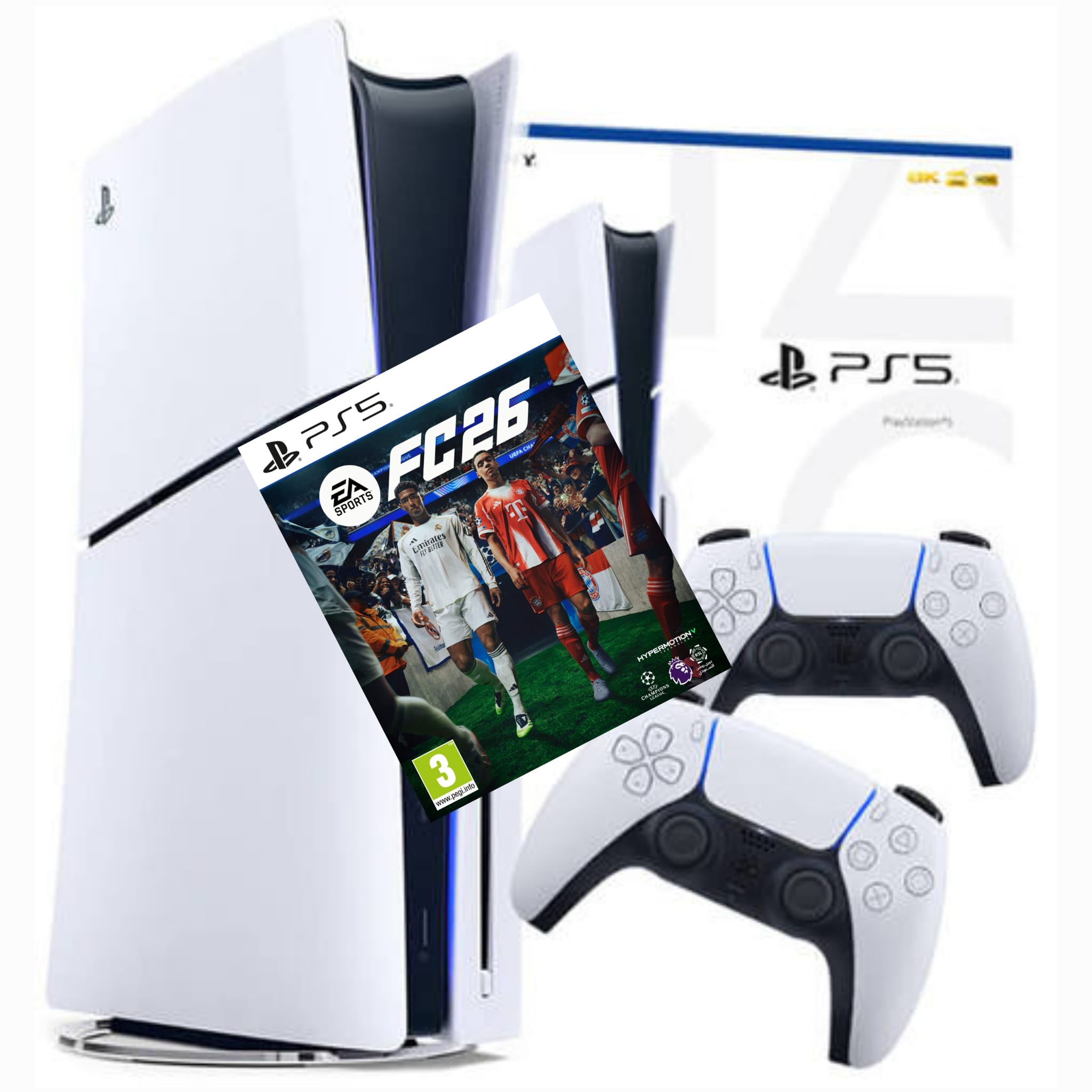  SONY PLAYSTATION 5 SLIM 1TB BLURAY EDITION CFI-2000 CFI-2016 FC 26 BUNDLE + 2 CONTROLLERS + GAME FC26 PS5