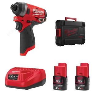 מברגת אימפקט 12V סוללות 2Ah פיול Milwaukee M12 Fid2 Fuel + שתי סוללות 2Ah + מטען