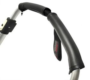 זוג כיסוים דמוי עור לידיות עגלה או טיולון - שחור