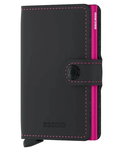 ארנק Secrid מקפיץ כרטיסים MiniWallet שחור - ורוד Matte Black & fuchsia