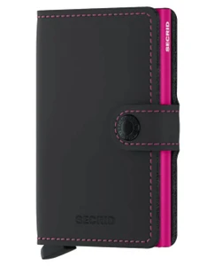 ארנק Secrid מקפיץ כרטיסים MiniWallet שחור - ורוד Matte Black & fuchsia