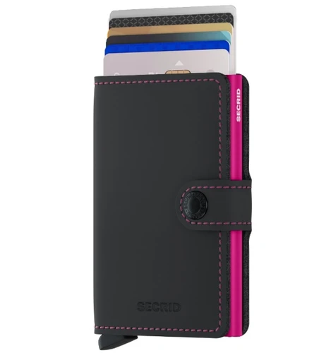 ארנק Secrid מקפיץ כרטיסים MiniWallet שחור - ורוד Matte Black & fuchsia