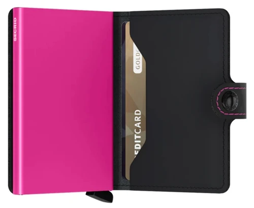ארנק Secrid מקפיץ כרטיסים MiniWallet שחור - ורוד Matte Black & fuchsia