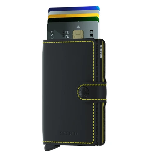 ארנק Secrid מקפיץ כרטיסים MiniWallet שחור צהוב