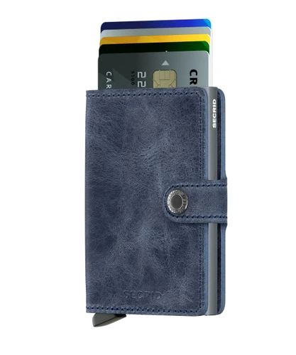ארנק Secrid מקפיץ כרטיסים MiniWallet כחול וינטג'