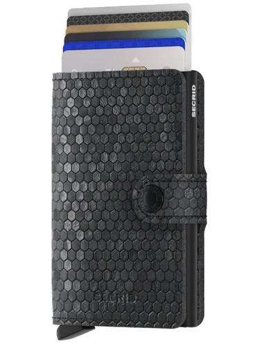ארנק Secrid מקפיץ כרטיסים MiniWallet פרימיום Hexagon - שחור