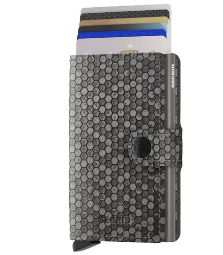 ארנק Secrid מקפיץ כרטיסים MiniWallet פרימיום Hexagon - אפור