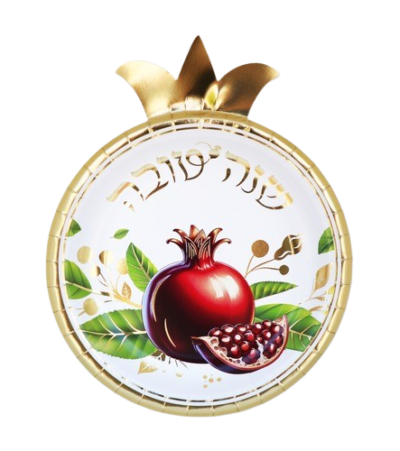 צלחות נייר בצורת רימון דגם 'תפוח זהב'