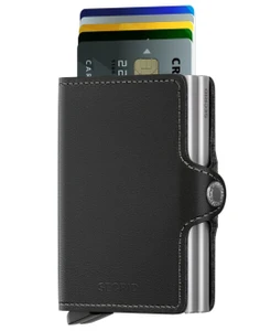 ארנק Secrid מקפיץ כרטיסים כפול Twinwallet - שחור כסוף