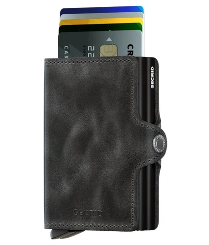 ארנק Secrid מקפיץ כרטיסים כפול Twinwallet - שחור וינטג'