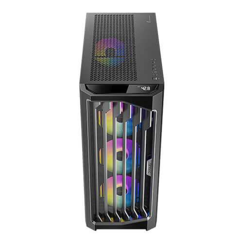 תקריב של פאנל קדמי במארז Antec Performance 1 FT