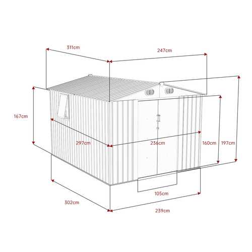מחסן מתכת 2.47X3.11 דגם Garden Top T108 