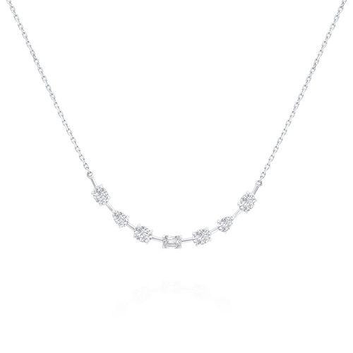 שרשרת ותליון קוקטייל יהלומים 1.08CT זהב 14K