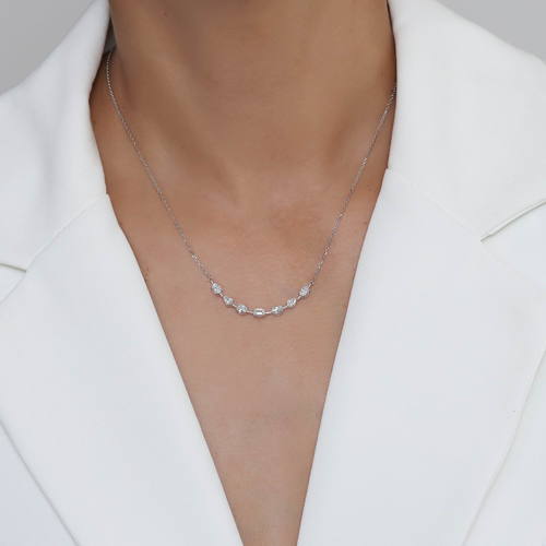 שרשרת ותליון קוקטייל יהלומים 1.08CT זהב 14K
