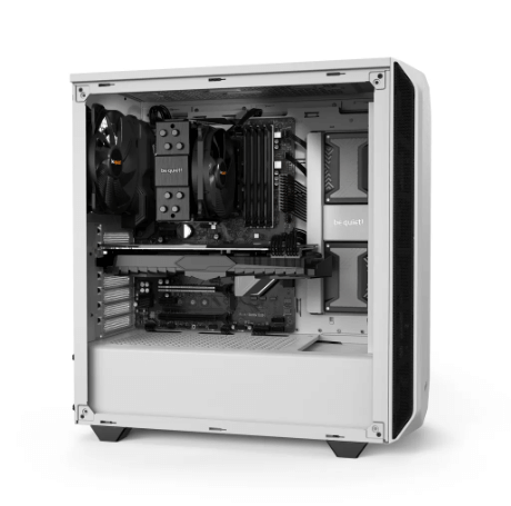 מארז מחשב BE QUIET PURE BASE 500 בעיצוב אלגנטי לבן עם חלון צד מזכוכית
