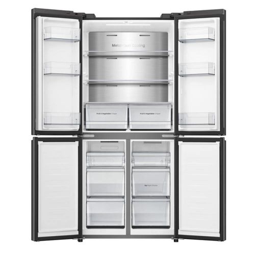 מקרר 4 דלתות 483 ליטר Hisense RQ58BG זכוכית שחורה