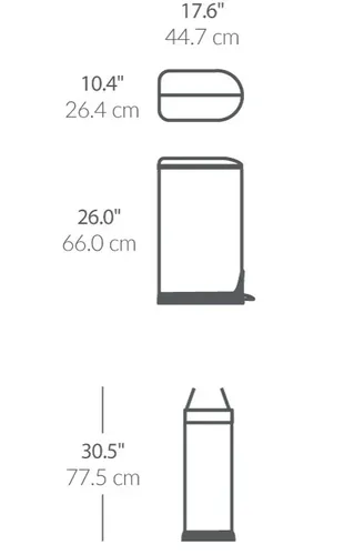 פח דוושה פרפר, נירוסטה מאט 30 ל' סימפליומן | Simplehuman