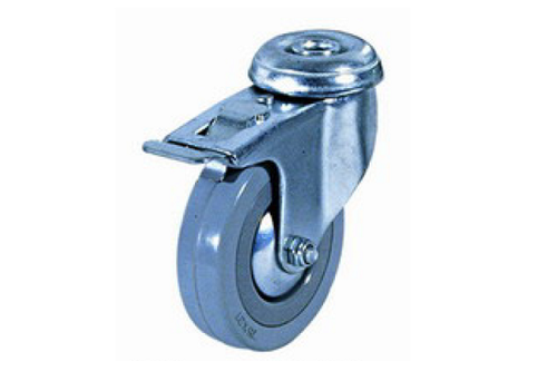 גלגל גומי אפור (GS04) פלטה חור מתאם + מעצור עומס עד 60 ק''ג