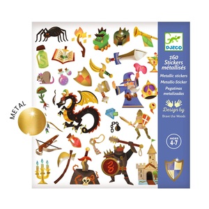 יצירה 160 מדבקות מטאליות- פנטזיה מדיוולית DJECO 