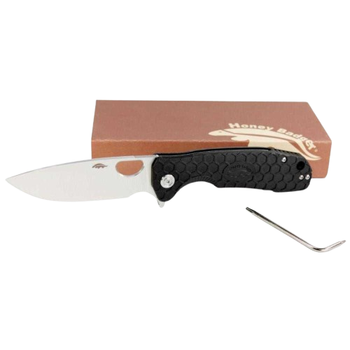 סכין HB1001 L להב ישר שחור - Honey Badger