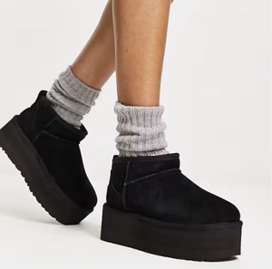 מגף UGG מיני פלטפורמה שחור מידות 36-40 לנשים